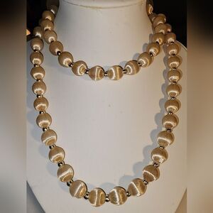 Elegant Peach Beaded Necklace